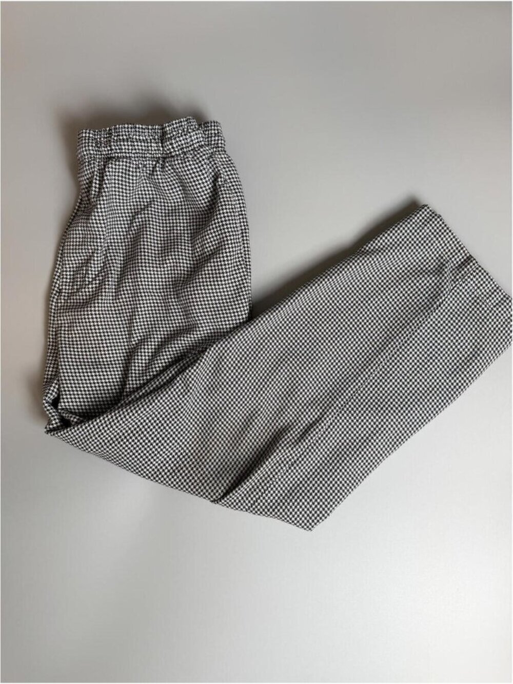 Vintage‎ Houndstooth Wide Leg Pants, High Waisted Black & White Trousers